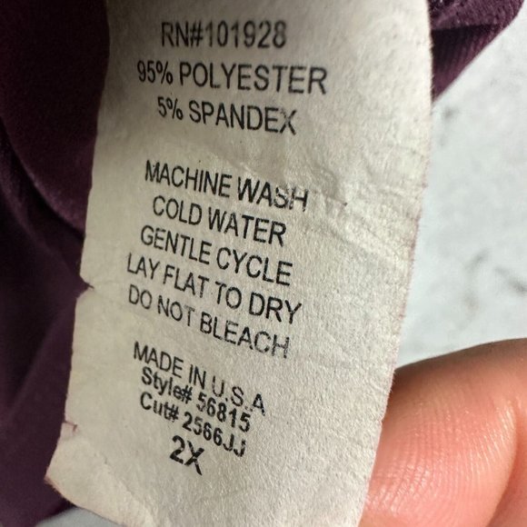 Susan Lawrence Womens Blouse Purple Pullover Sleeveless Plus Size 2X - Picture 9 of 11